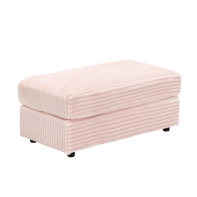 Pink 39.37 Cord-Einzelarmsessel mit Ottomane, Getränkehalter