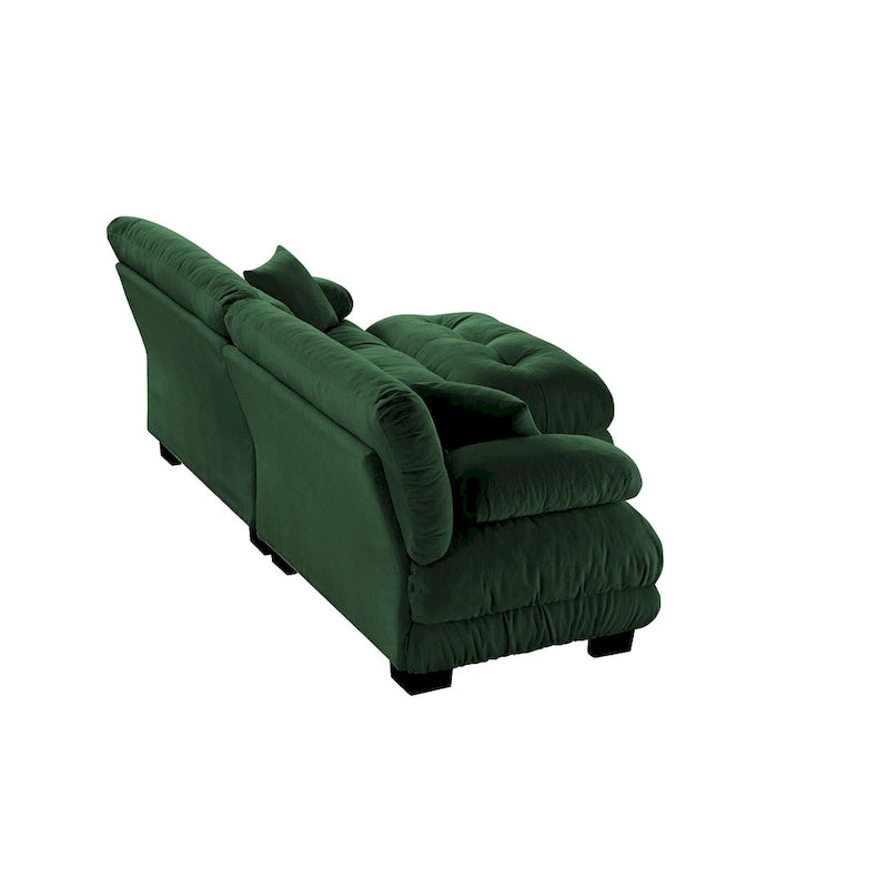 L-förmiges Loveseat Sofa Chenille Sektionssofa mit Lendenkissen