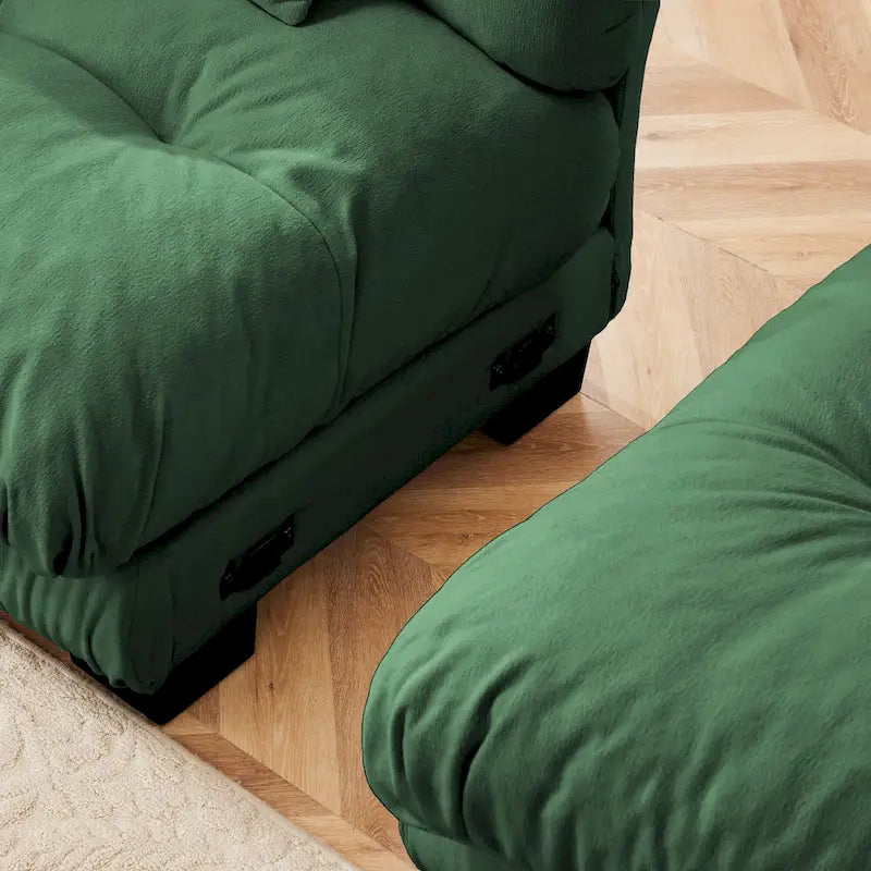 L-förmiges Loveseat Sofa Chenille Sektionssofa mit Lendenkissen