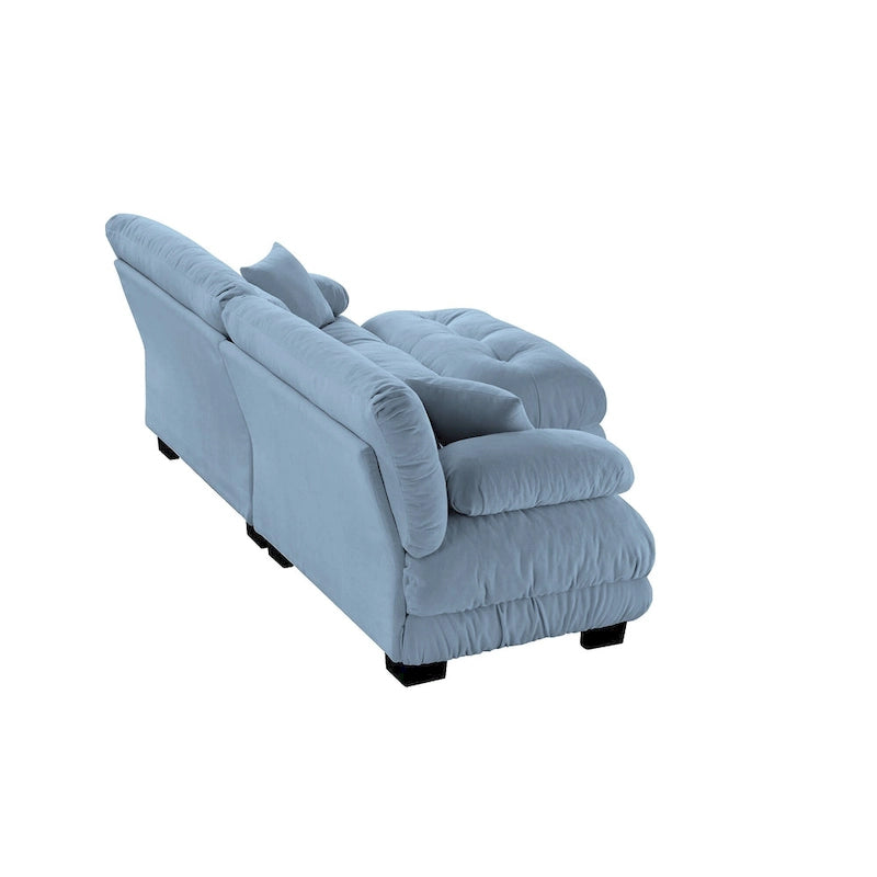 L-förmiges Loveseat Sofa Chenille Sektionssofa mit Lendenkissen