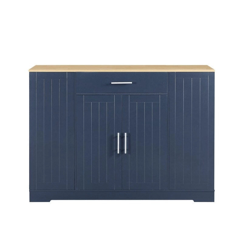 53-Zoll Kücheninsel mit Schubladen und integriertem Mülleimer – Modernes Farmhouse Design für Küche & Esszimmer.