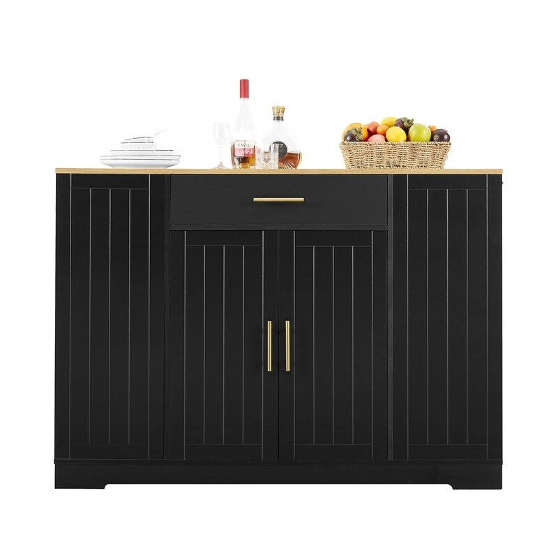 53-Zoll Kücheninsel mit Schubladen und integriertem Mülleimer – Modernes Farmhouse Design für Küche & Esszimmer.