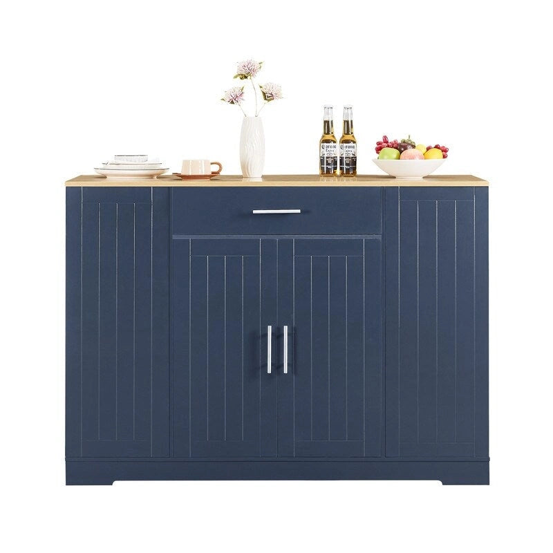 53-Zoll Kücheninsel mit Schubladen und integriertem Mülleimer – Modernes Farmhouse Design für Küche & Esszimmer.