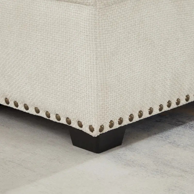 97 Chenille Ecksofa mit Stauraum-Ottomane, 7 Sitze & 2 Kissen - Verwandlungssofa