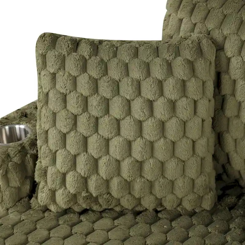 Moderner, weich gepolsterter Chaise-Longue mit 2 Armlehnen und Becherhaltern