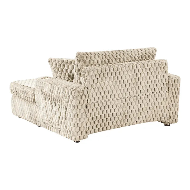 Moderner, weich gepolsterter Chaise-Longue mit 2 Armlehnen und Becherhaltern