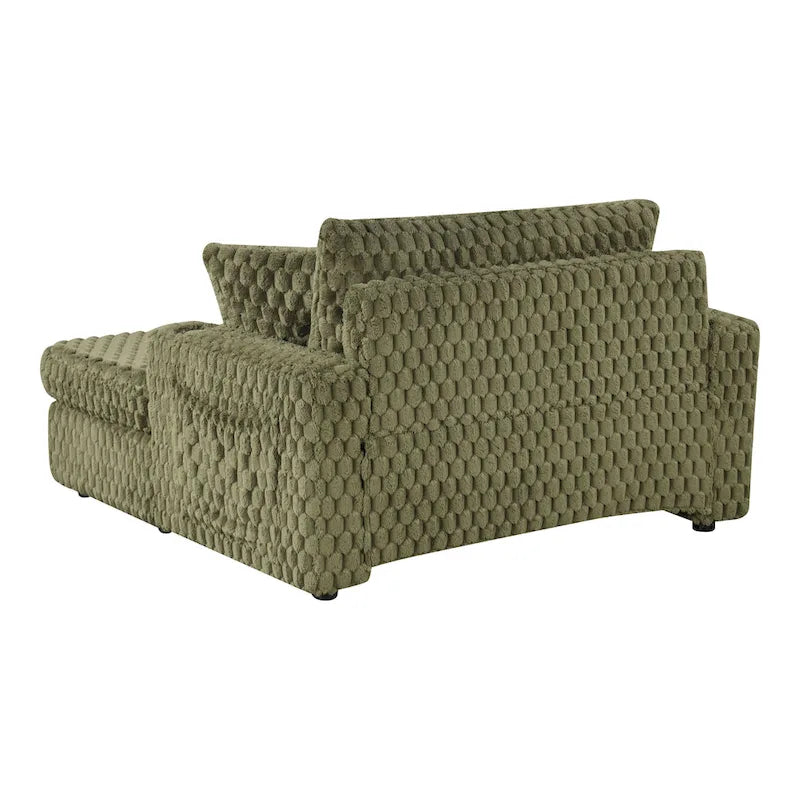 Moderner, weich gepolsterter Chaise-Longue mit 2 Armlehnen und Becherhaltern