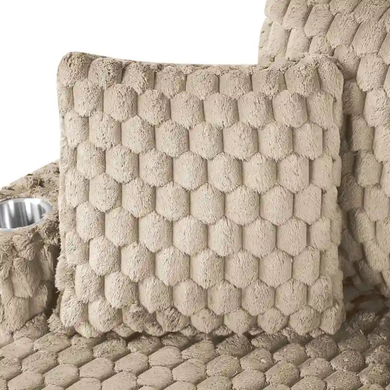 Moderner, weich gepolsterter Chaise-Longue mit 2 Armlehnen und Becherhaltern