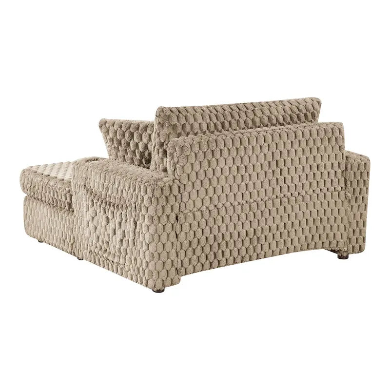 Moderner, weich gepolsterter Chaise-Longue mit 2 Armlehnen und Becherhaltern