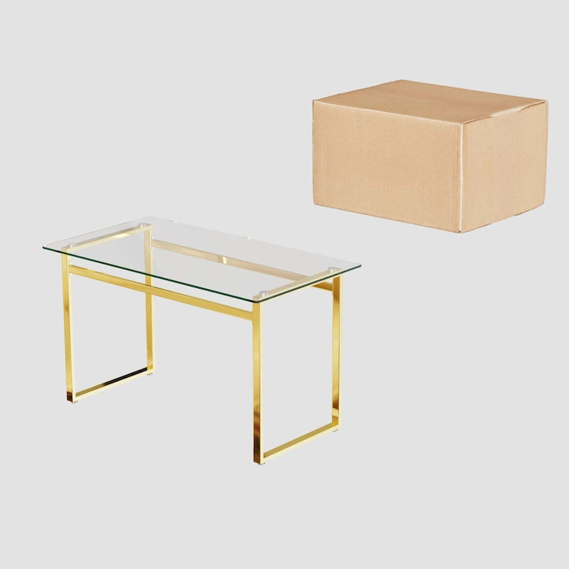 Minimalistischer rechteckiger Esstisch aus Glas