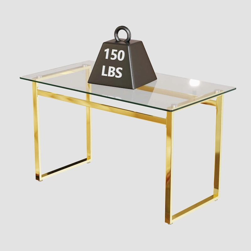 Minimalistischer rechteckiger Esstisch aus Glas