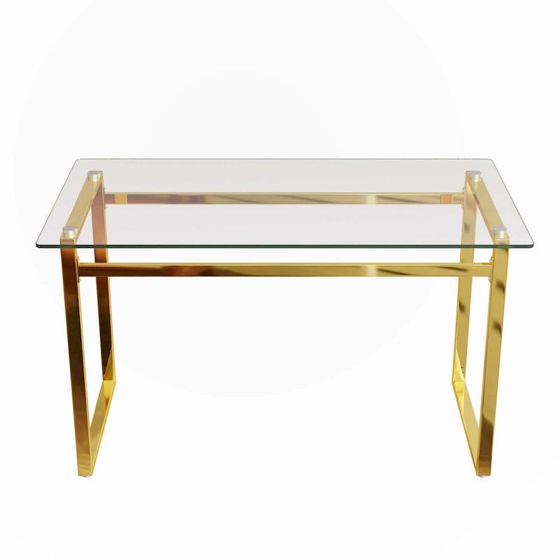 Minimalistischer rechteckiger Esstisch aus Glas