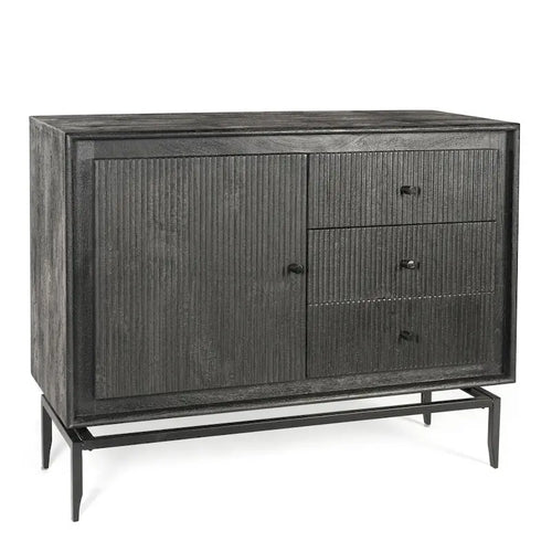 Akzent-Sideboard aus Mangoholz mit 3 Schubladen – 39,5 x 16 x 31