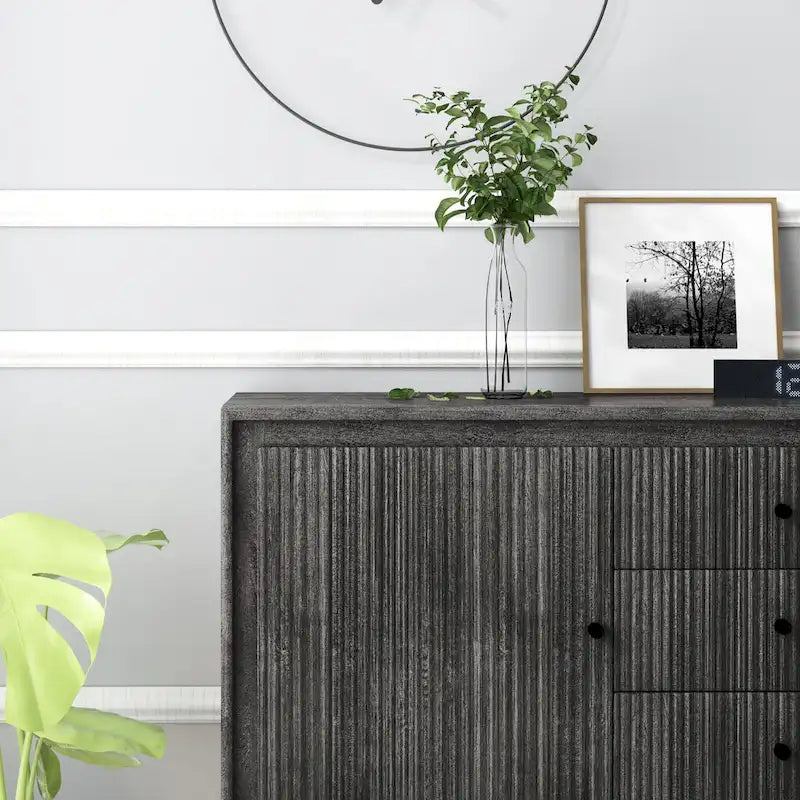 Akzent-Sideboard aus Mangoholz mit 3 Schubladen – 39,5 x 16 x 31