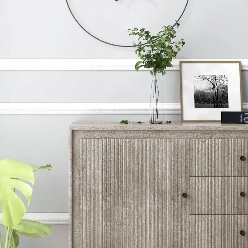 Akzent-Sideboard aus Mangoholz mit 3 Schubladen – 39,5 x 16 x 31
