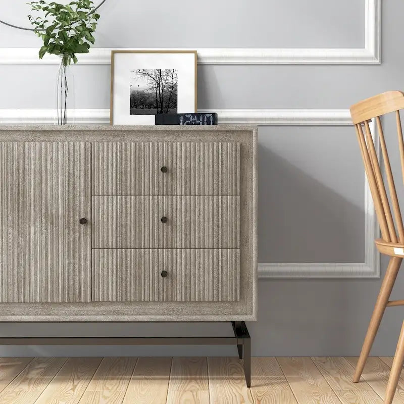 Akzent-Sideboard aus Mangoholz mit 3 Schubladen – 39,5 x 16 x 31