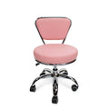 Verstellbarer Pediküre-Rollhocker mit Rückenlehne, 33-38 cm Höhe – Pink