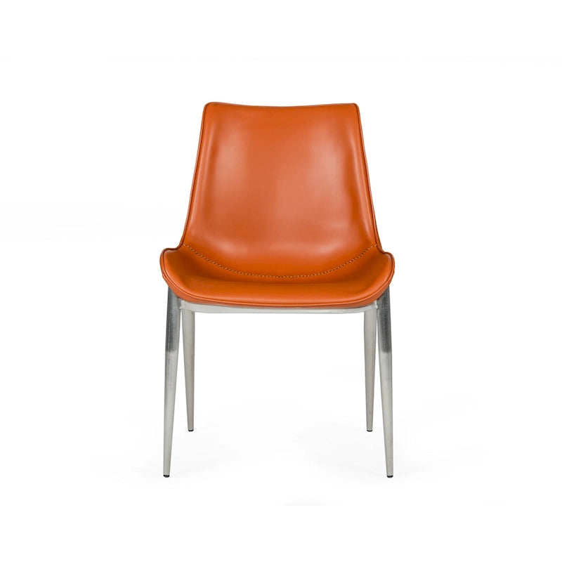 Moderner Esszimmerstuhl aus Cognac-Öko-Leder (2er-Set)