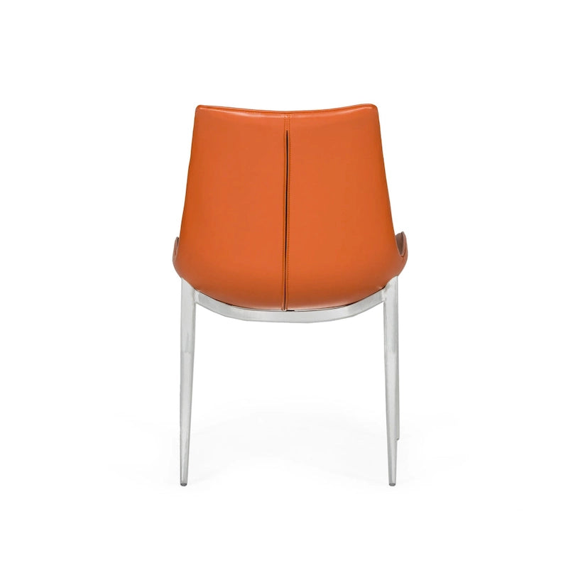Moderner Esszimmerstuhl aus Cognac-Öko-Leder (2er-Set)