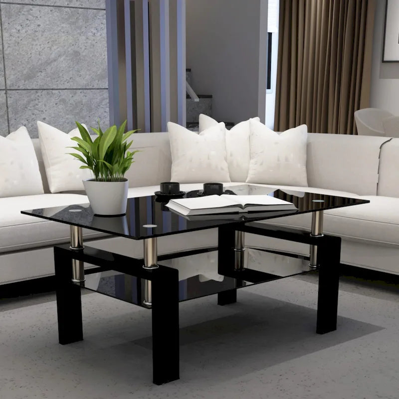 Rechteckiger Couchtisch aus Glas