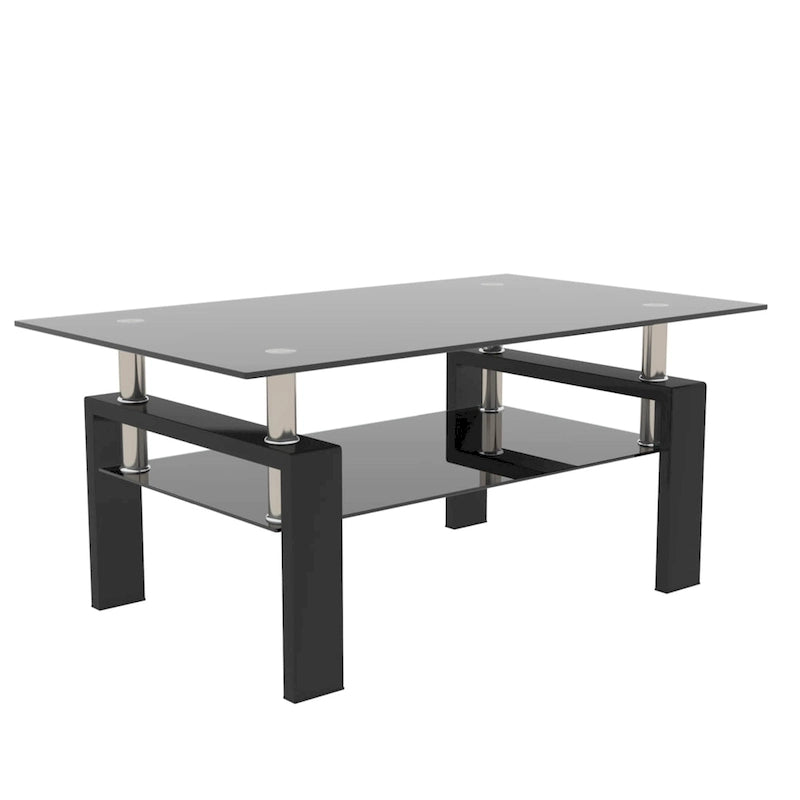 Rechteckiger Couchtisch aus Glas