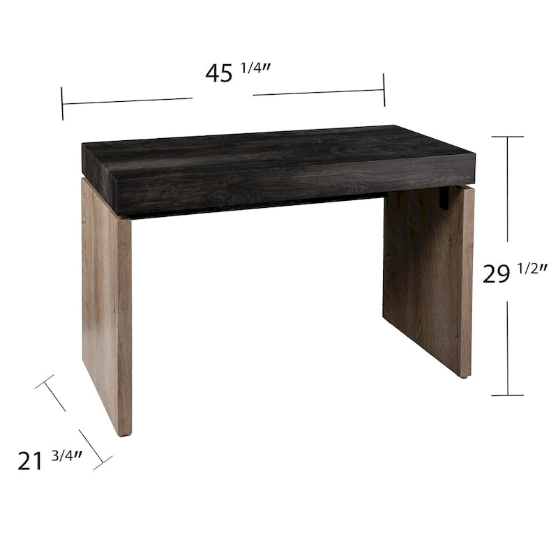 Übergangs-Schreibtisch aus Holz und Schwarz