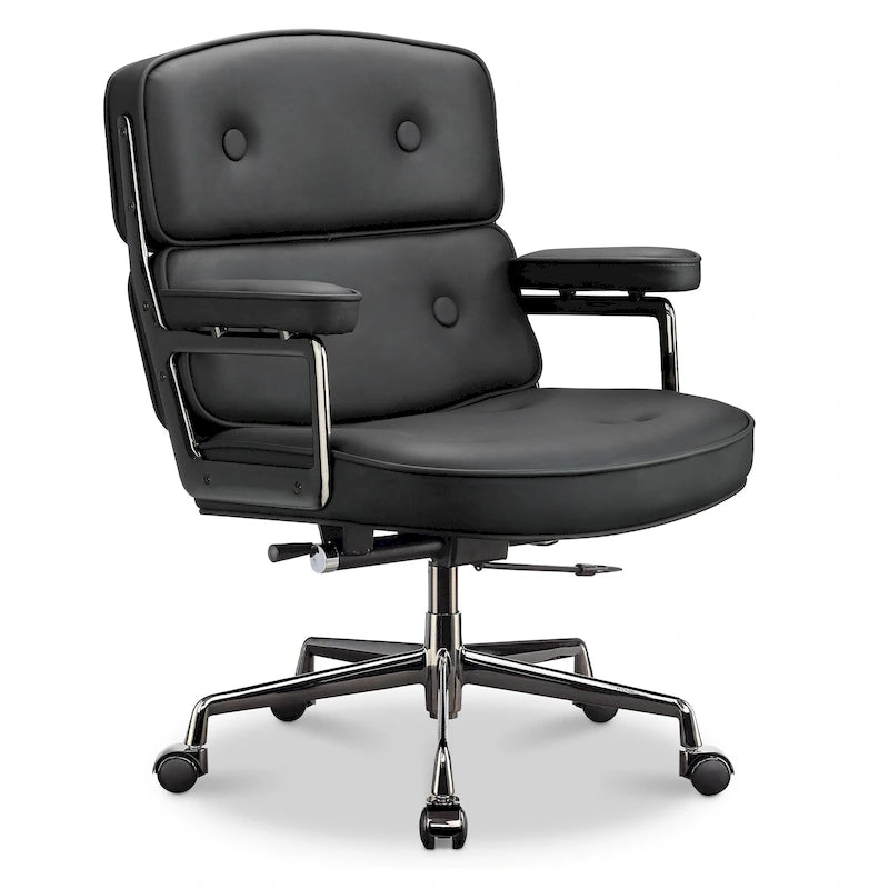 Lobby Lordosenstütze Höhenverstellbarer ergonomischer Bürostuhl aus Leder