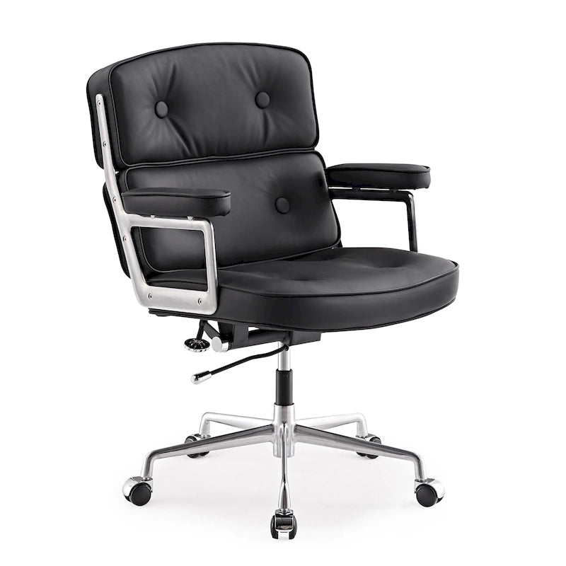 Lobby Lordosenstütze Höhenverstellbarer ergonomischer Bürostuhl aus Leder