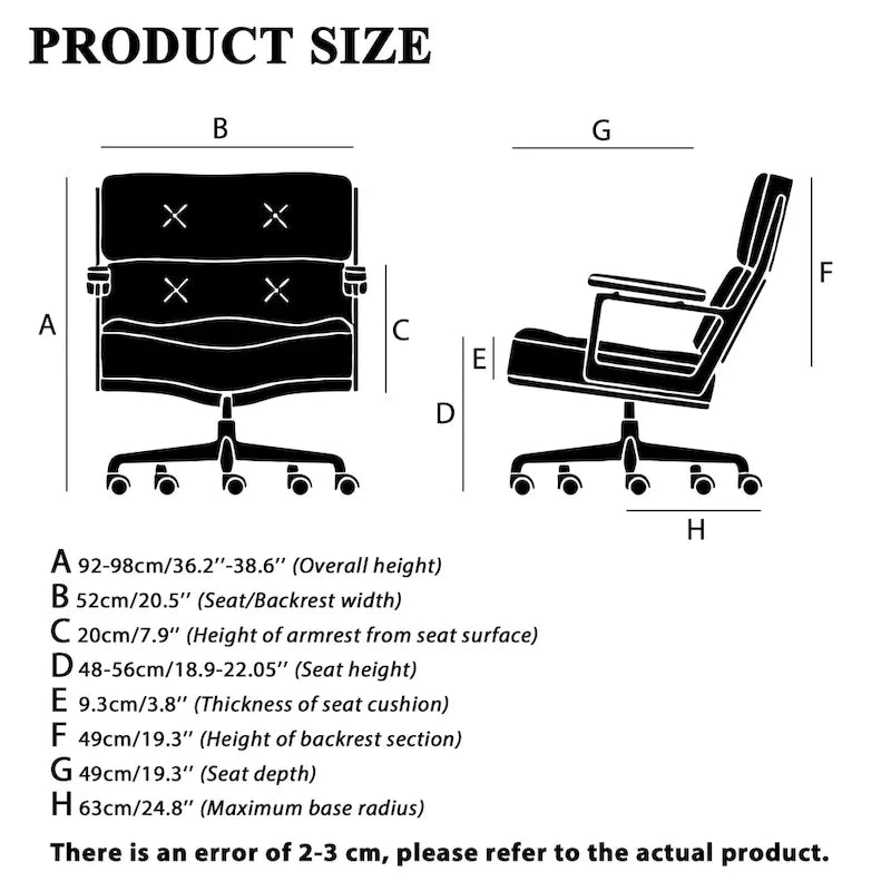 Lobby Lordosenstütze Höhenverstellbarer ergonomischer Bürostuhl aus Leder