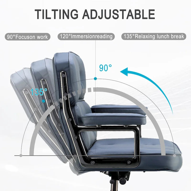 Lobby Lordosenstütze Höhenverstellbarer ergonomischer Bürostuhl aus Leder
