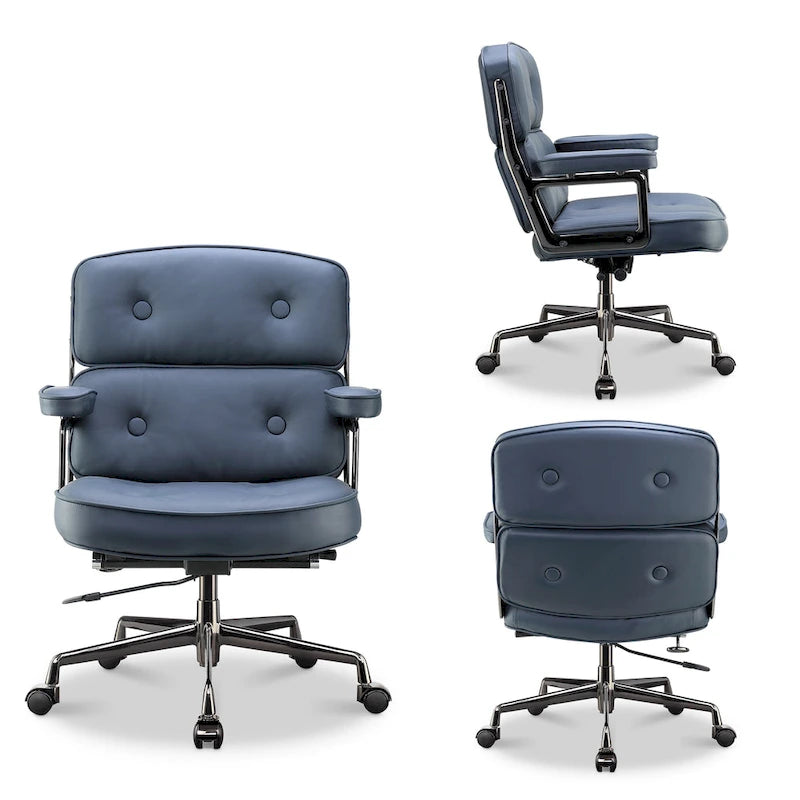 Lobby Lordosenstütze Höhenverstellbarer ergonomischer Bürostuhl aus Leder