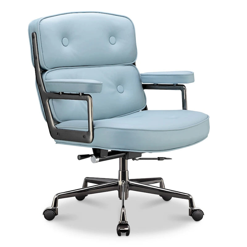 Lobby Lordosenstütze Höhenverstellbarer ergonomischer Bürostuhl aus Leder
