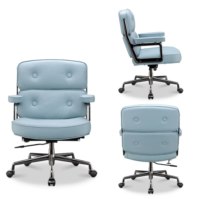 Lobby Lordosenstütze Höhenverstellbarer ergonomischer Bürostuhl aus Leder
