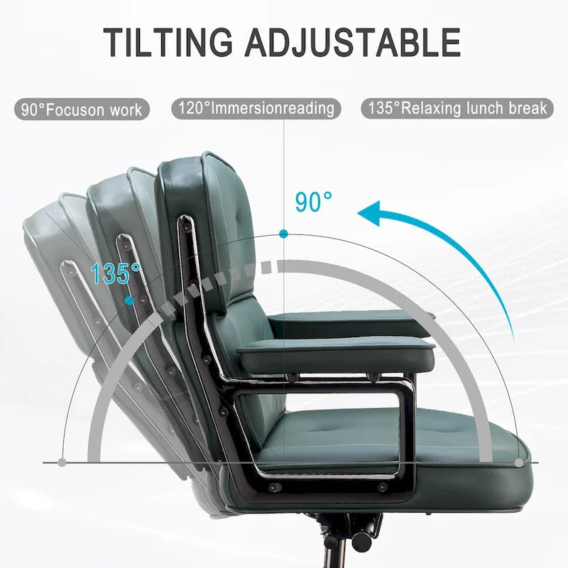 Lobby Lordosenstütze Höhenverstellbarer ergonomischer Bürostuhl aus Leder