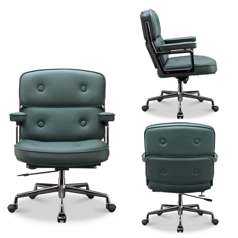 Lobby Lordosenstütze Höhenverstellbarer ergonomischer Bürostuhl aus Leder