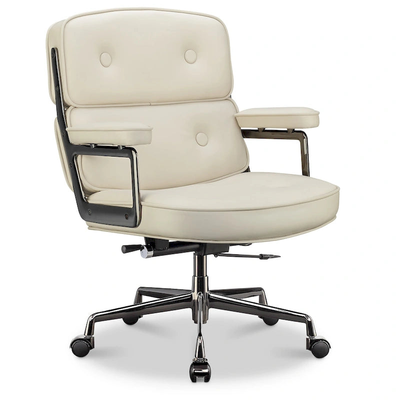 Lobby Lordosenstütze Höhenverstellbarer ergonomischer Bürostuhl aus Leder