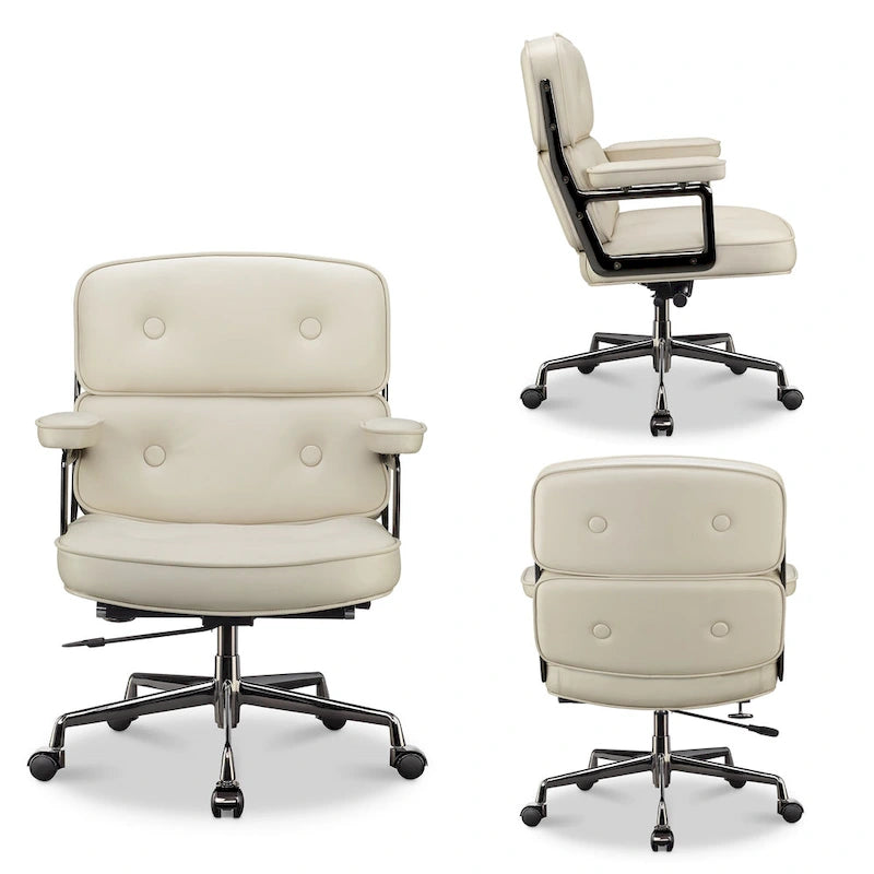 Lobby Lordosenstütze Höhenverstellbarer ergonomischer Bürostuhl aus Leder