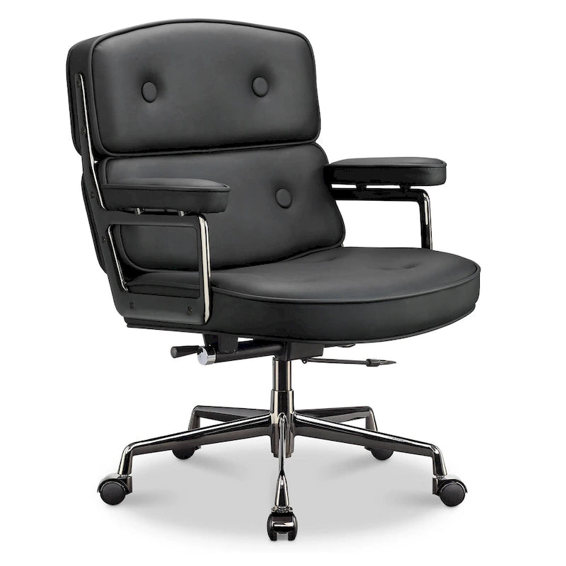Lobby Lordosenstütze Höhenverstellbarer ergonomischer Bürostuhl aus Leder