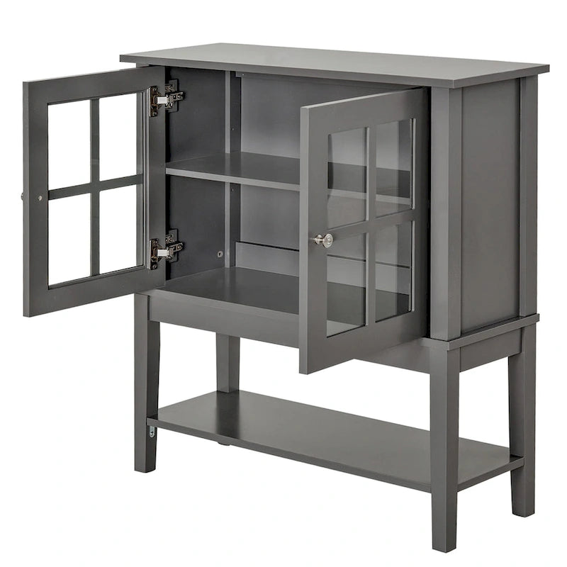 Modernes Küchen-Sideboard & Anrichte mit 2 schwingenden Glastüren & viel Stauraum