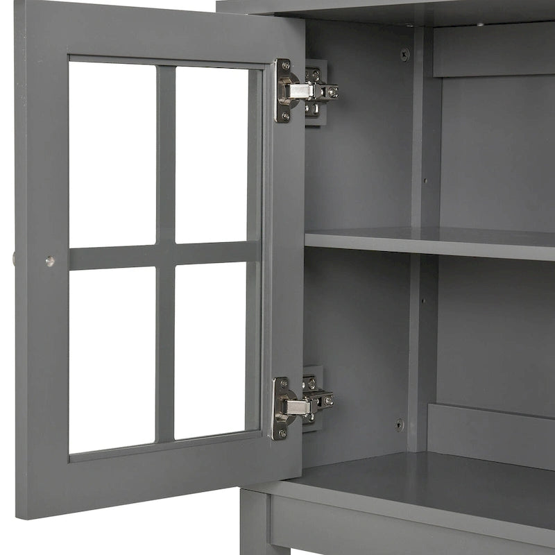 Modernes Küchen-Sideboard & Anrichte mit 2 schwingenden Glastüren & viel Stauraum