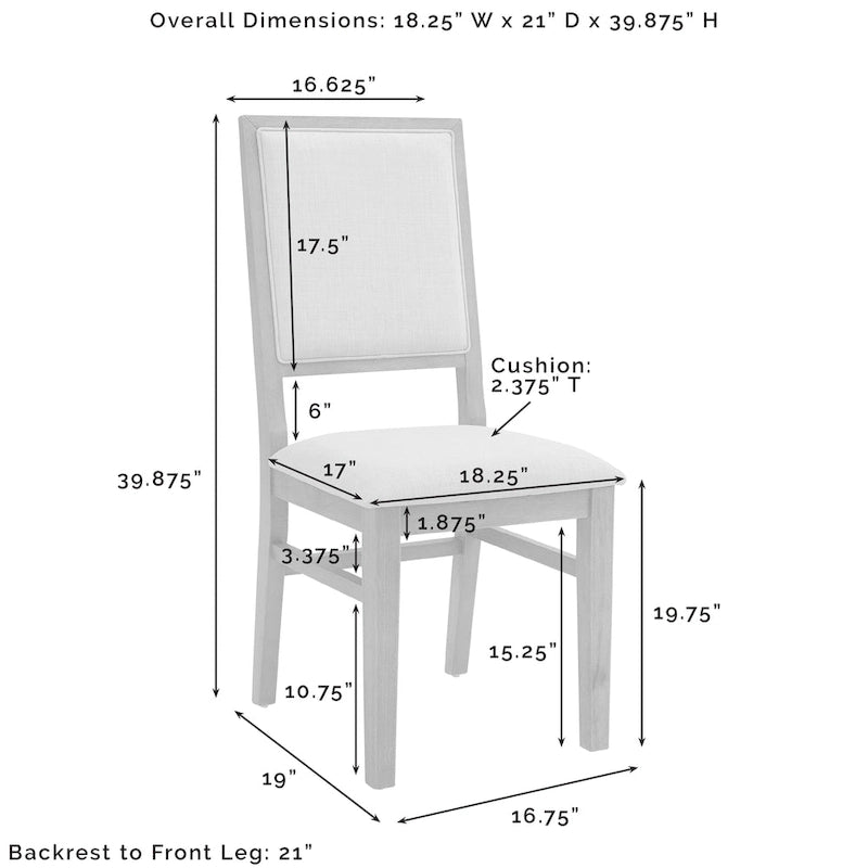 2-teiliges Polsterstuhl-Set – 46,36B x 53,34T x 101,29H cm