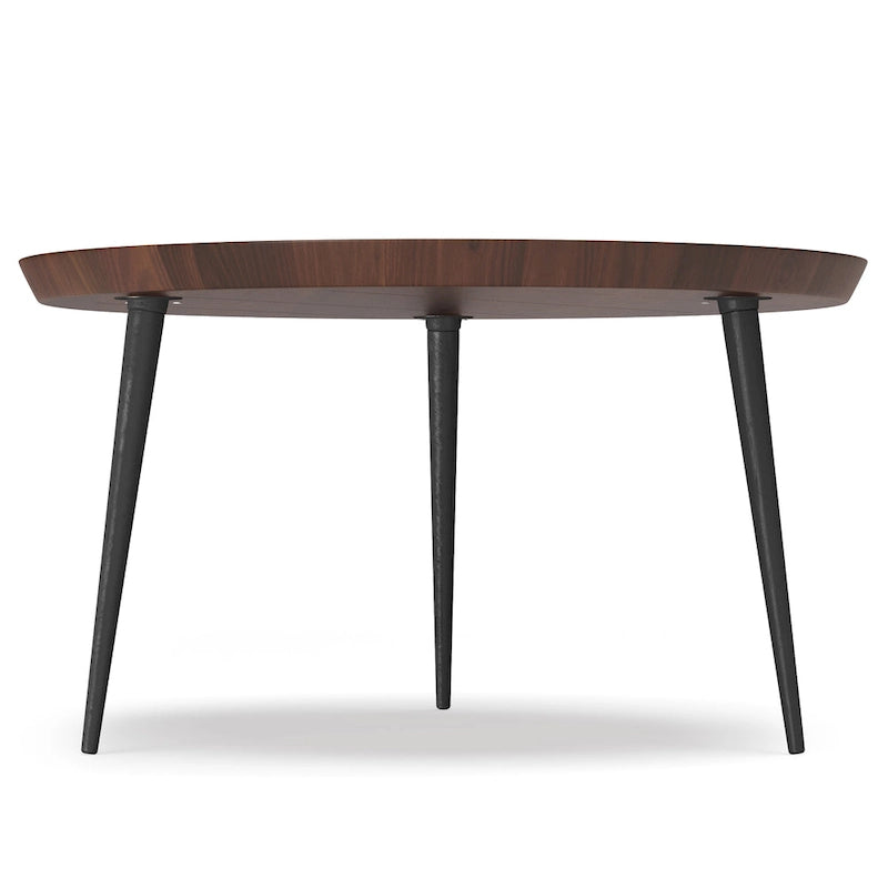 Moderner runder Couchtisch im Industriedesign in Cognac – 30T x 30B x 17H