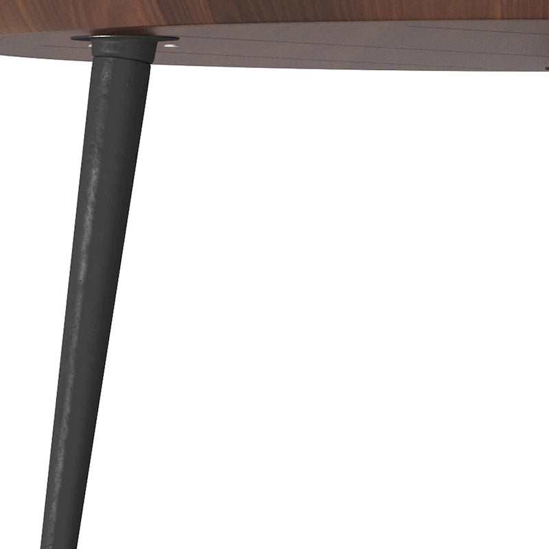 Moderner runder Couchtisch im Industriedesign in Cognac – 30T x 30B x 17H