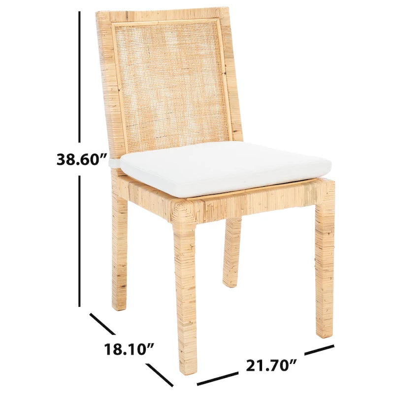 Esszimmerstuhl aus Rattan mit Kissen, 2er-Set – 56B x 46T x 99H