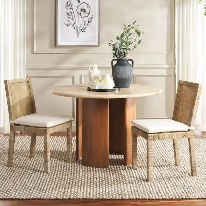 Esszimmerstuhl aus Rattan mit Kissen, 2er-Set – 56B x 46T x 99H