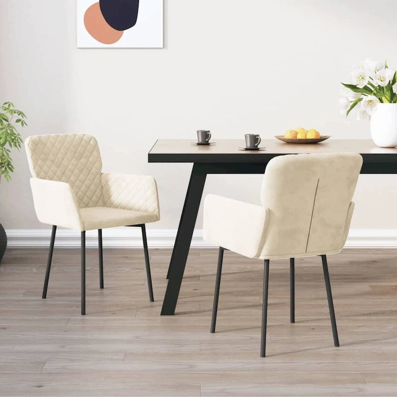 Esszimmerstühle 2 Stück Akzent Stühle Polsterstuhl für Wohnzimmer Samt - 51,6 x 61 x 78,5