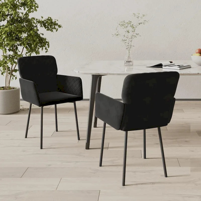Esszimmerstühle 2 Stück Akzent Stühle Polsterstuhl für Wohnzimmer Samt - 51,6 x 61 x 78,5