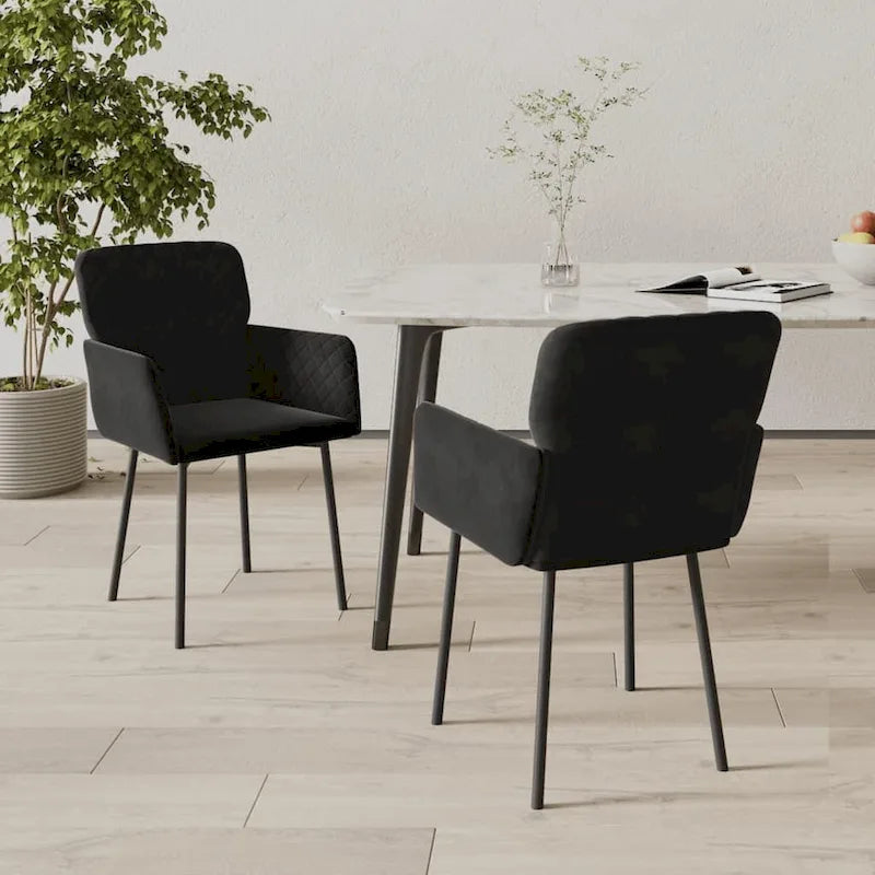 Esszimmerstühle 2 Stück Akzent Stühle Polsterstuhl für Wohnzimmer Samt - 51,6 x 61 x 78,5