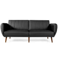 Schlafsofa Futon Kunstleder Verstellbar mit Holzbeinen – 81 x 33,5 x 31,5 (L x B x H)