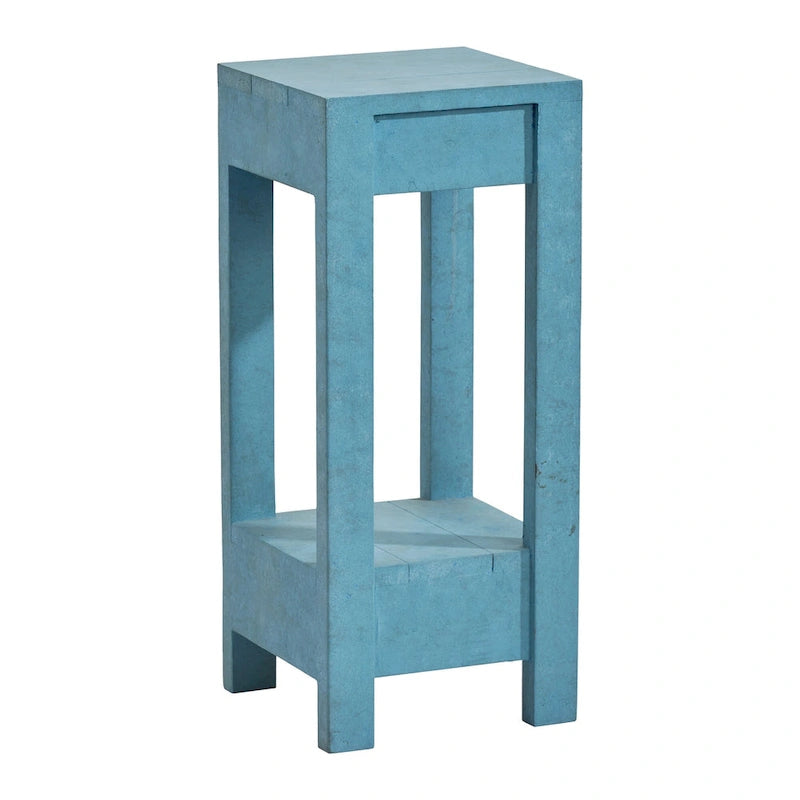 26 Hoher kleiner Beistelltisch Nachttisch quadratisch für Schlafzimmer, Bettseite, Wohnzimmer, Sofa, T27,94 x B26,92 x H66,04 cm
